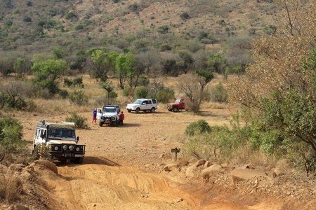 Lining up for the first obstacle